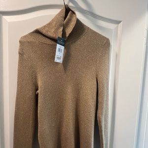 NWT scoop neck turtleneck sweater Ralph Lauren Gold size large L